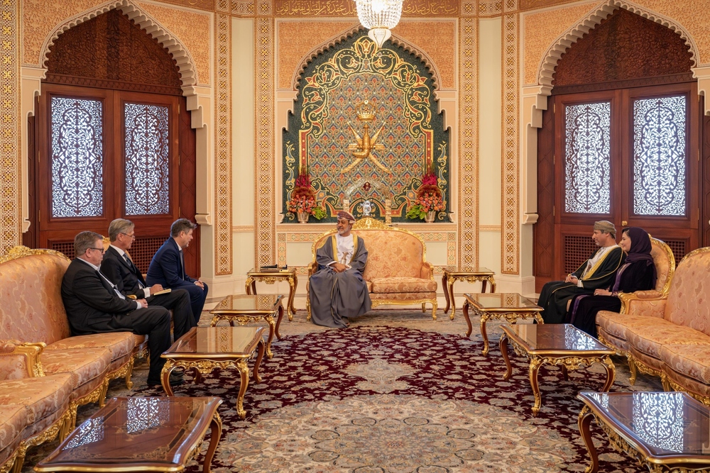 دیدار صدراعظم آلمان با سلطان عمان